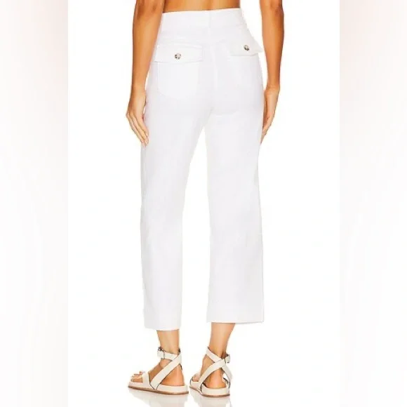SPANX Stretch Twill Cropped Wide Leg Pant in Bright White Large - Picture 2 of 12